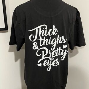 Chic Black Tee with Bold White Script